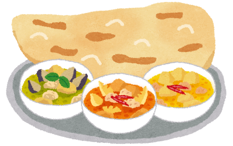 今日の昼食はカレーとナン🍛🥄