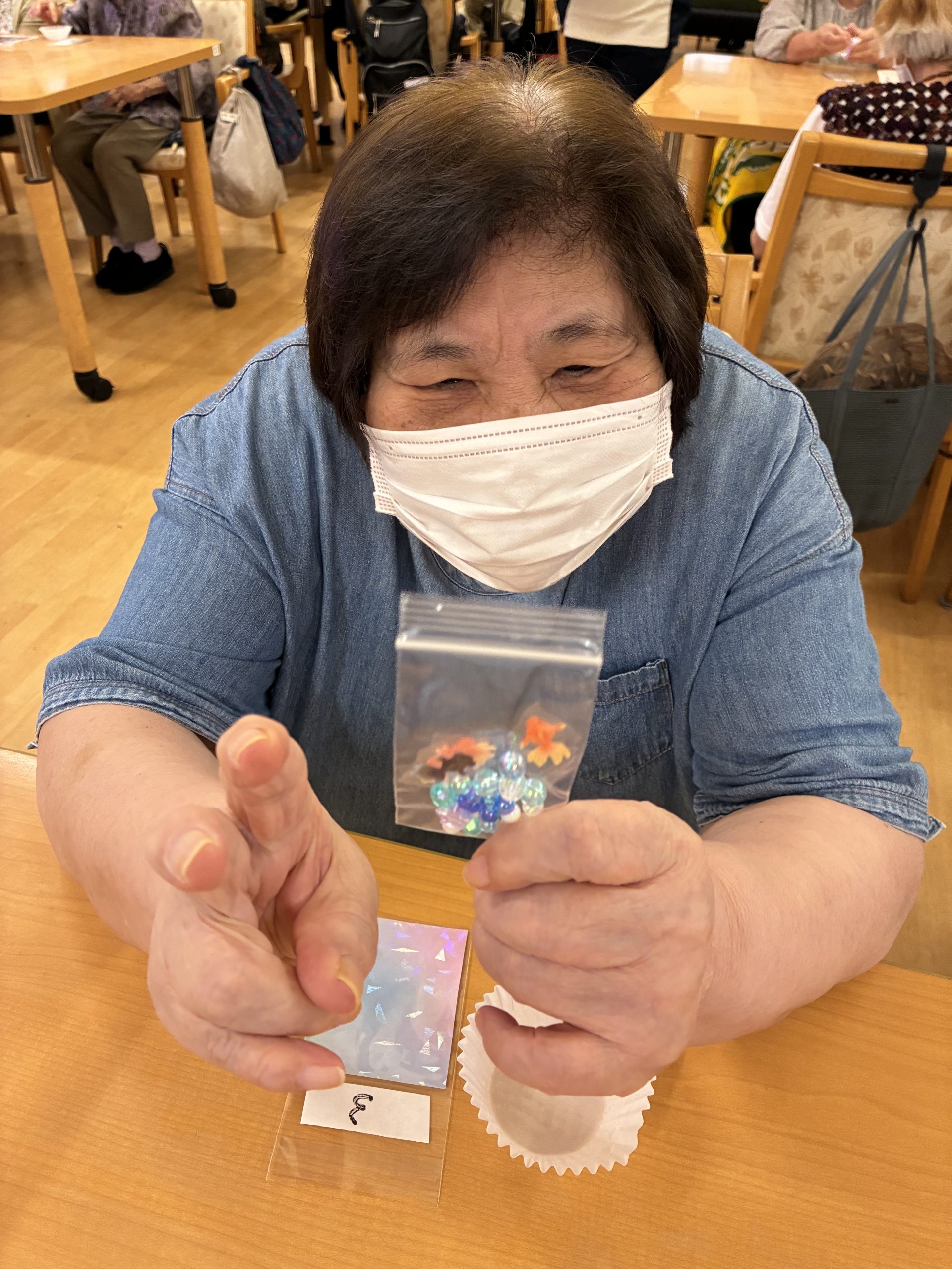 涼やか金魚のミニ飾りを作りました😆🎵